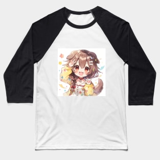 Cute Chibi Girl Baseball T-Shirt